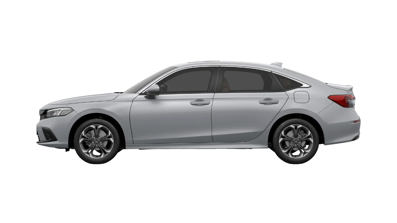 Honda Civic de perfil con dimensiones exteriores
